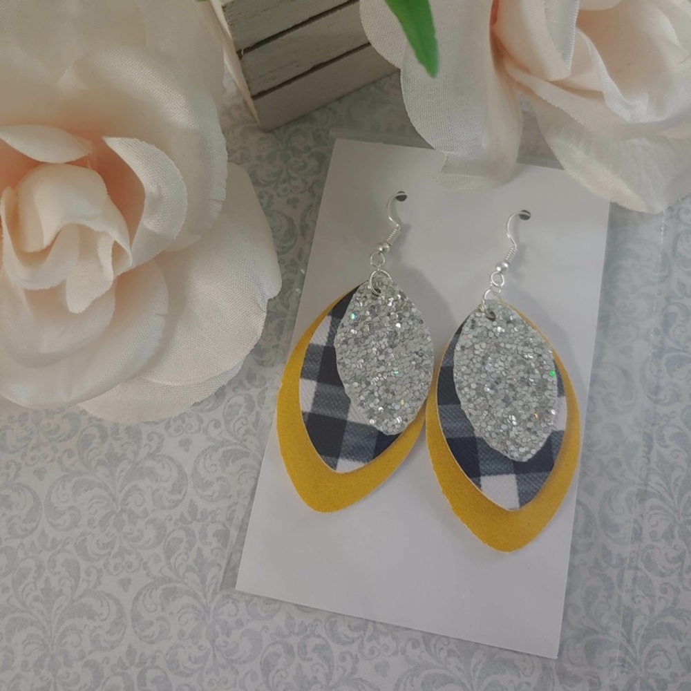 Faux Leather Teardrop Dangle Earrings